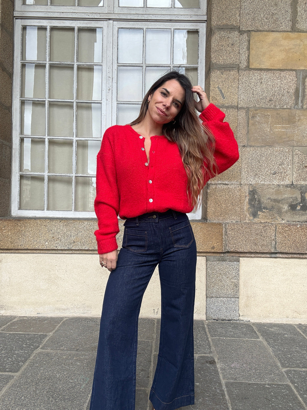 Charlie red cardigan