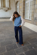 Adèle Jean Blue Sleeveless Sweater