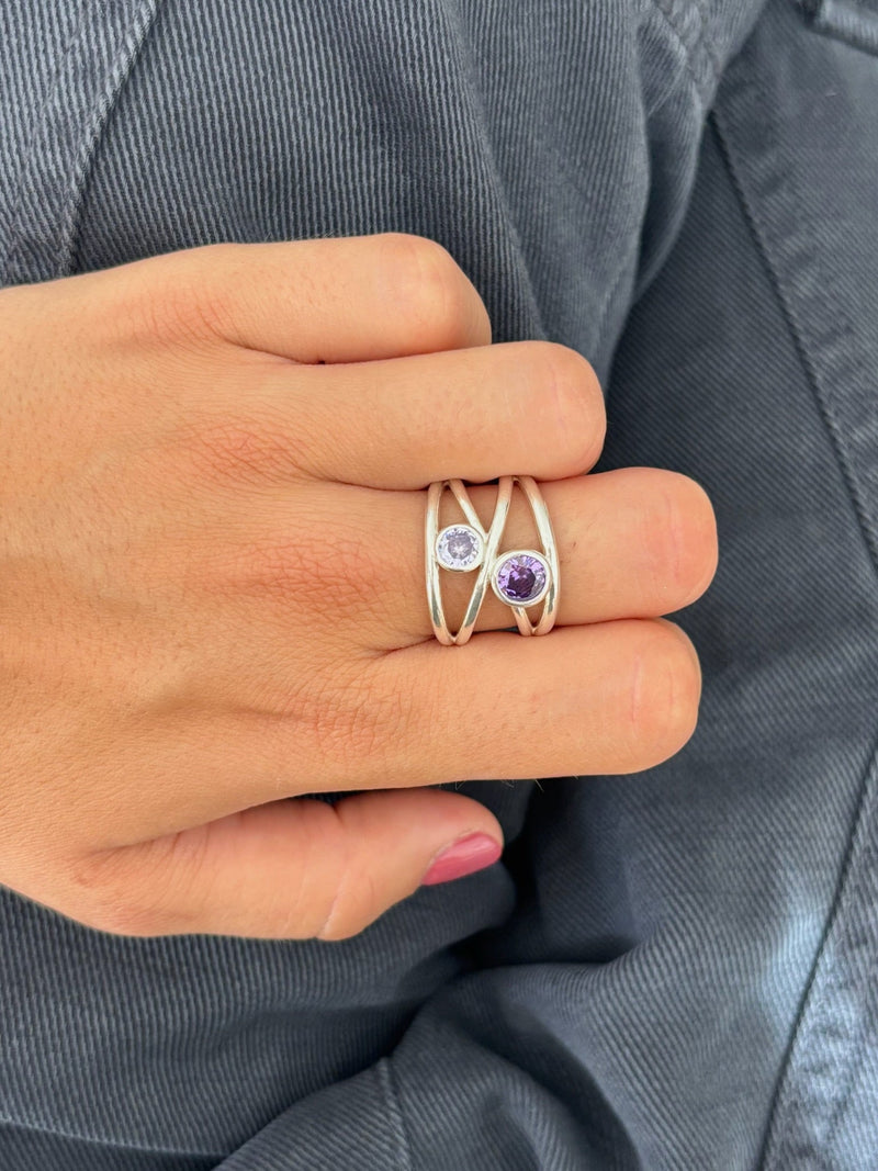 Bague Love Lila Plata