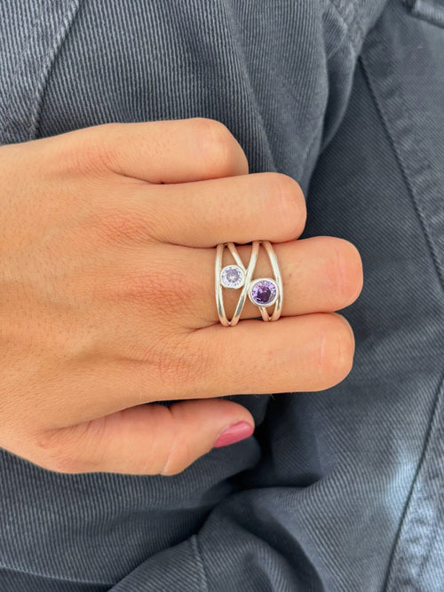 Bague Love Lila Plata