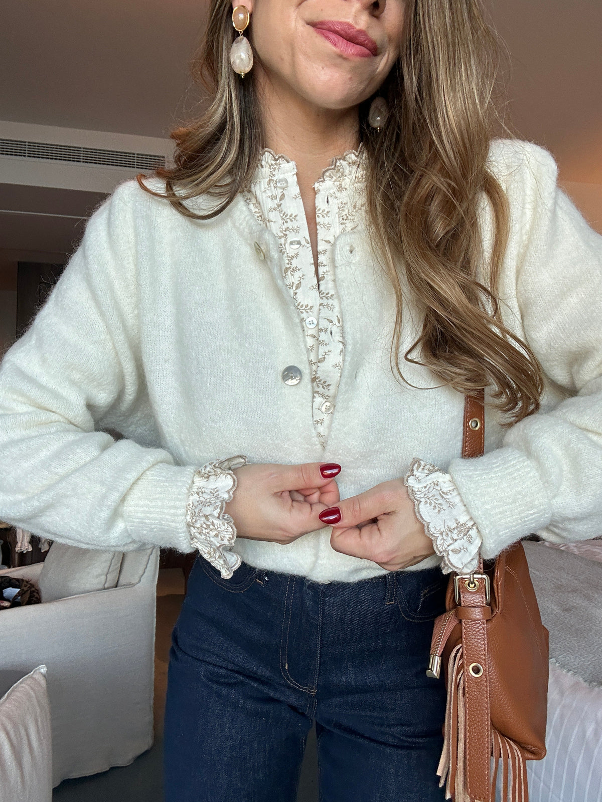 Prenda de punto de lana Léonie crudo