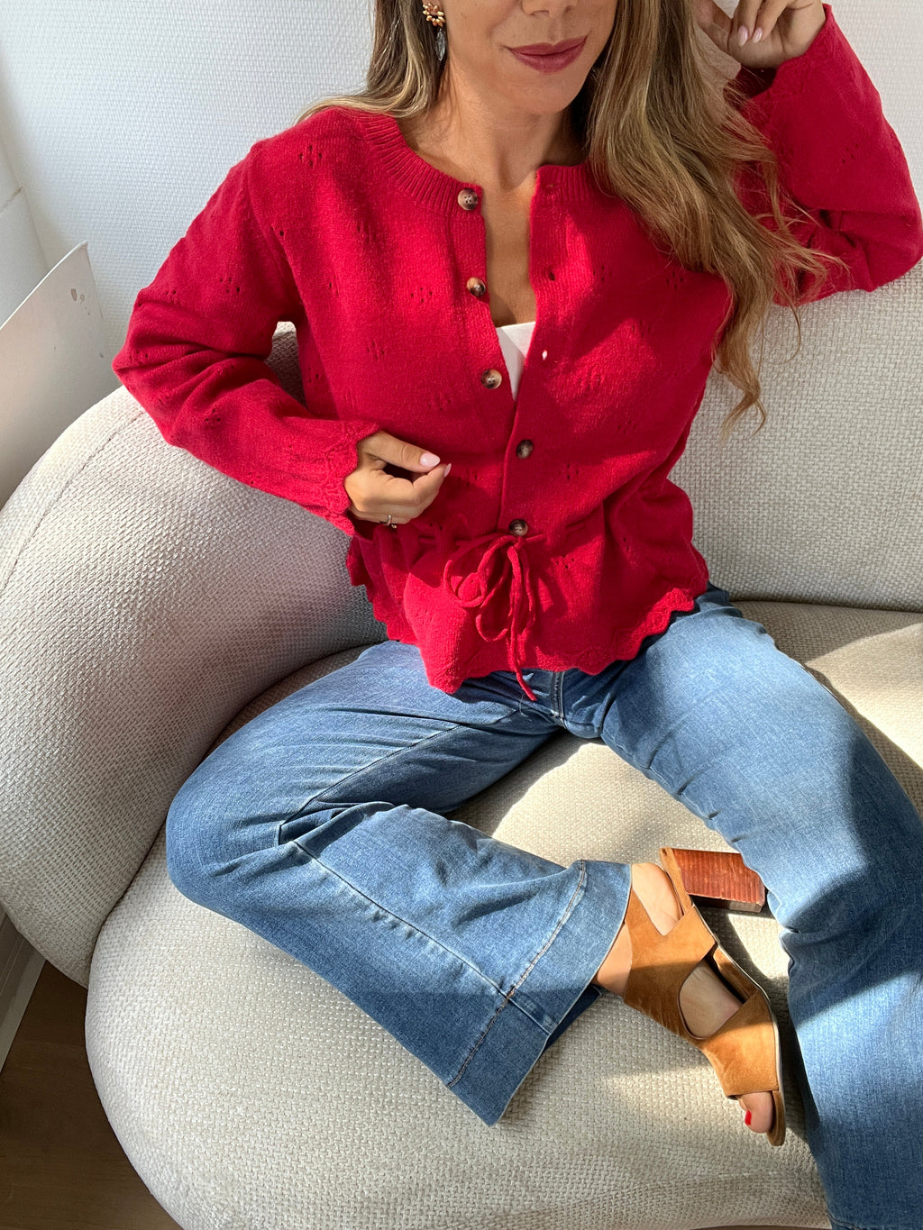 Cárdigan Nora rojo