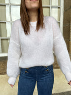 Gaia white mohair and wool knit
