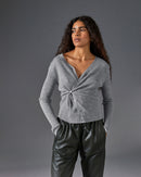 Gilet Cache Coeur - Gris Argent - 100% Laine - Femme