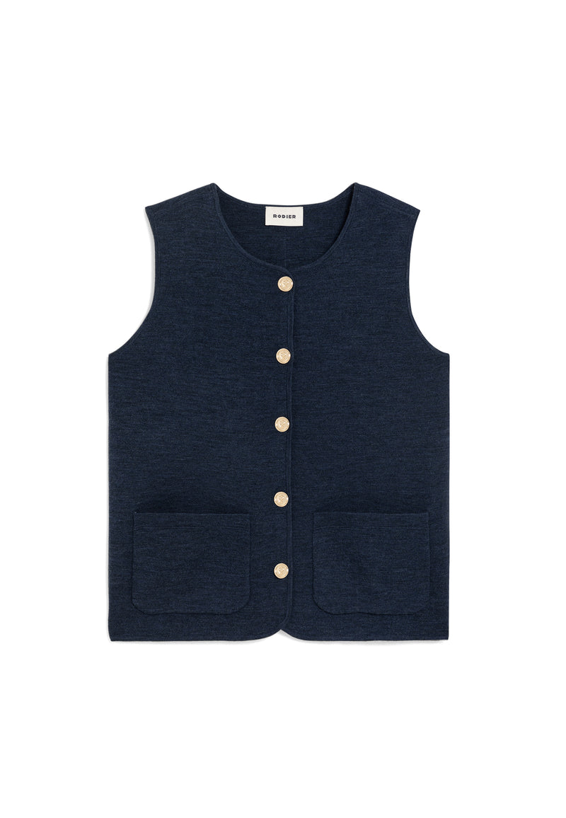 Gilet Sans Manches Milano - Bleu Denim - Femme