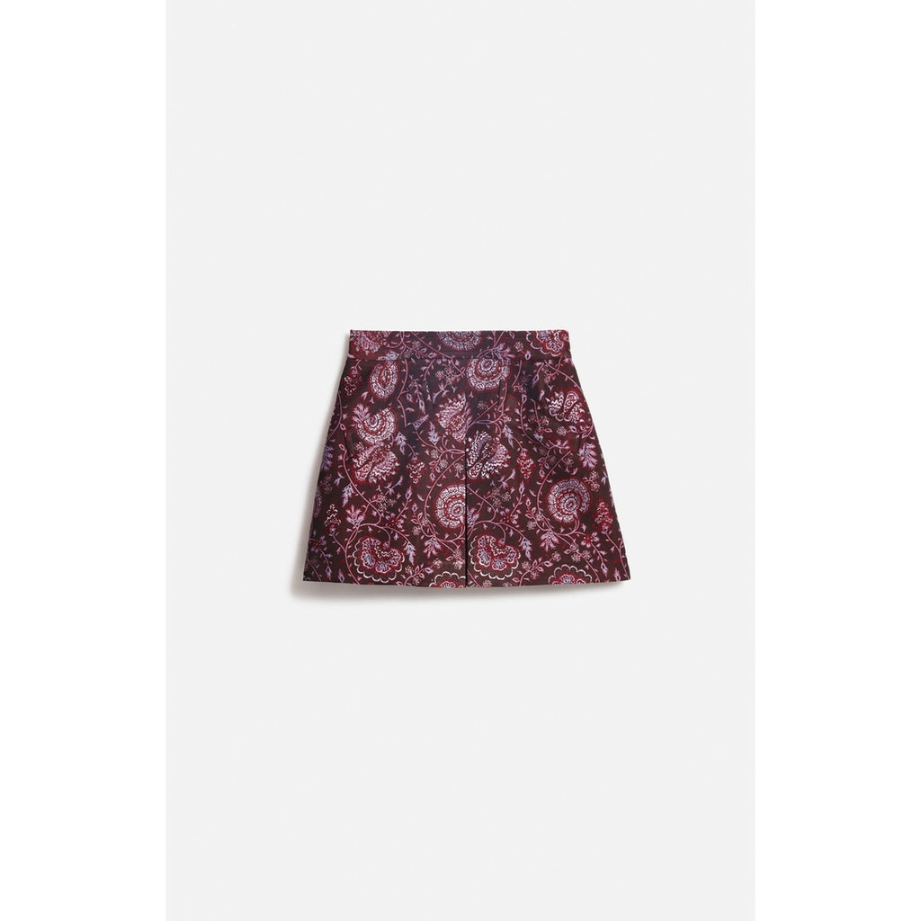 Jupe Courte Fikir - Bordeaux/Metallique