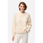 Pull Col Rond Folk - Ecru