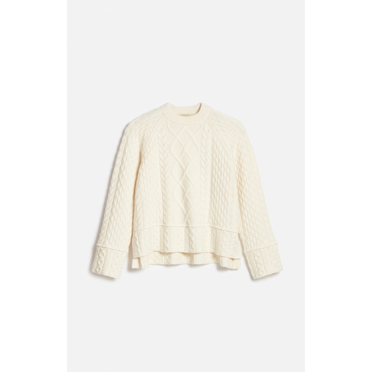 Pull Col Rond Folk - Ecru