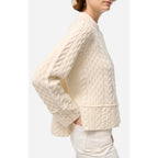 Pull Col Rond Folk - Ecru