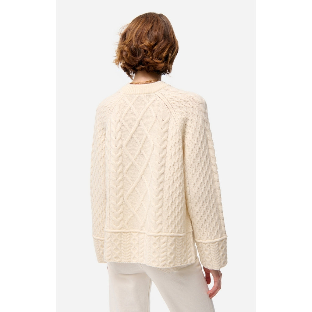 Pull Col Rond Folk - Ecru