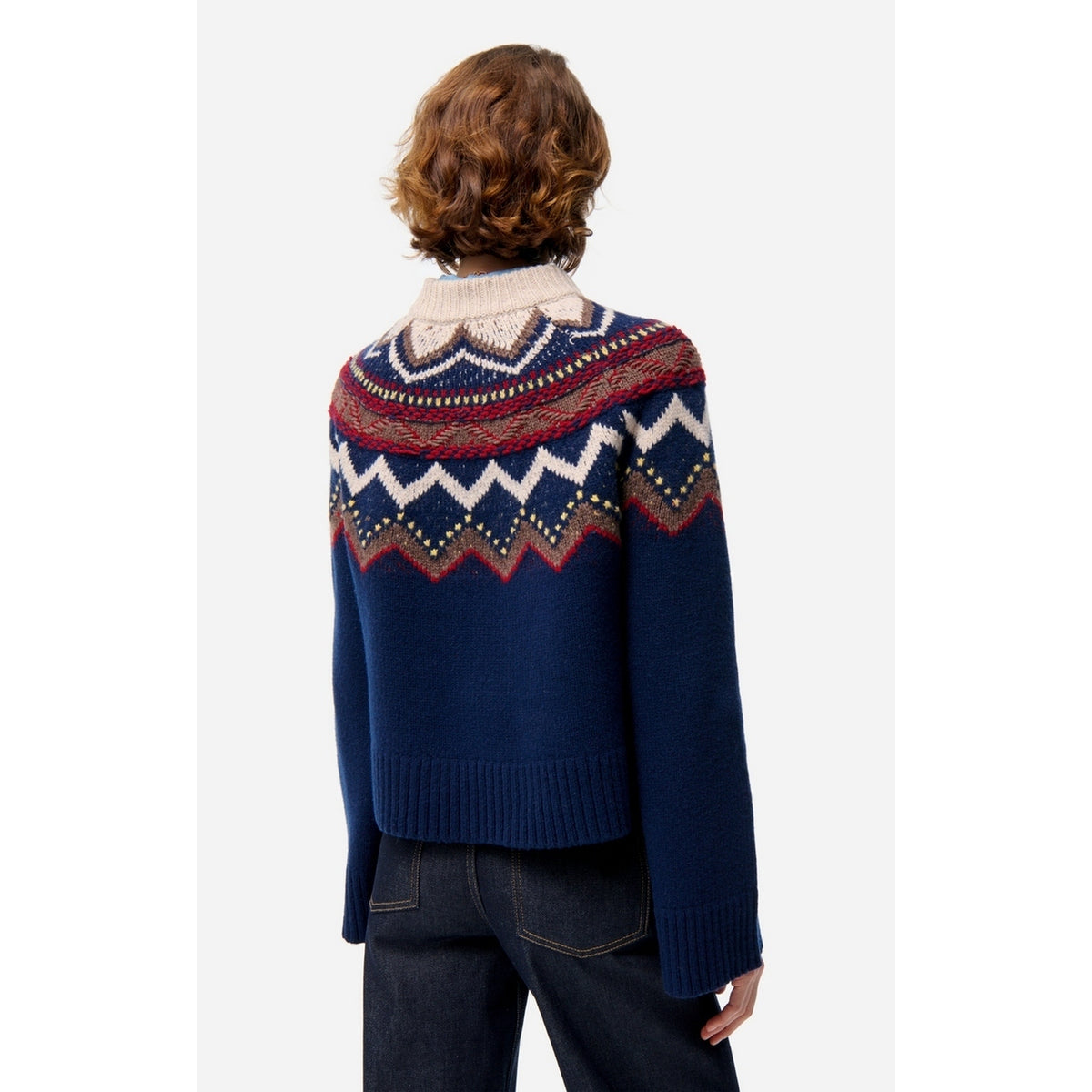 Pull Col Rond Fenicia - Marine