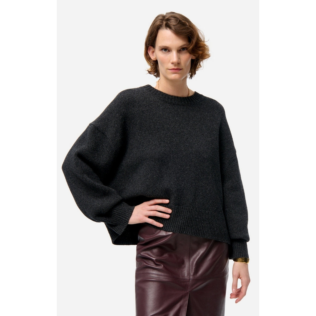 Pull Col Rond Fortuna - Anthracite