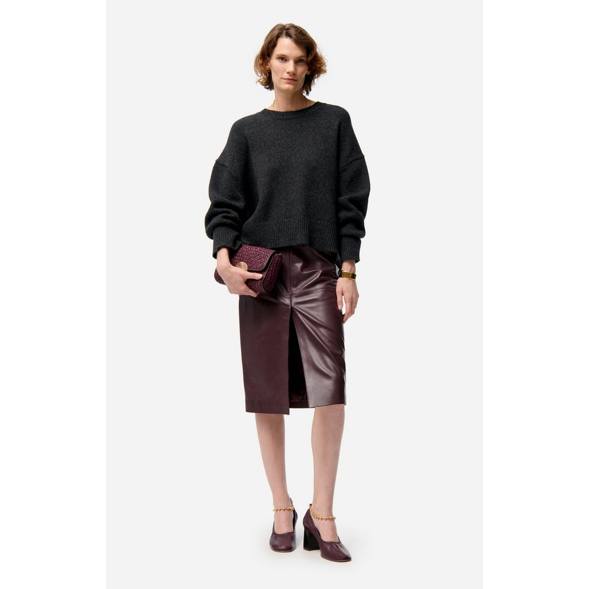 Pull Col Rond Fortuna - Anthracite