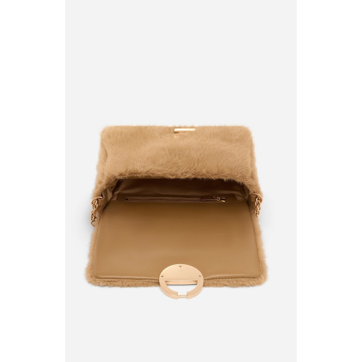 Mellem Moon Skuldertaske Med Klap - Beige