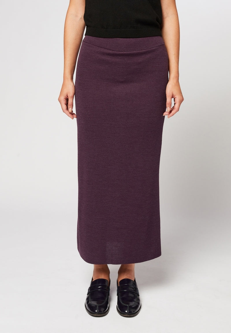 Jupe Longue Droite - Violet Aubergine - Femme