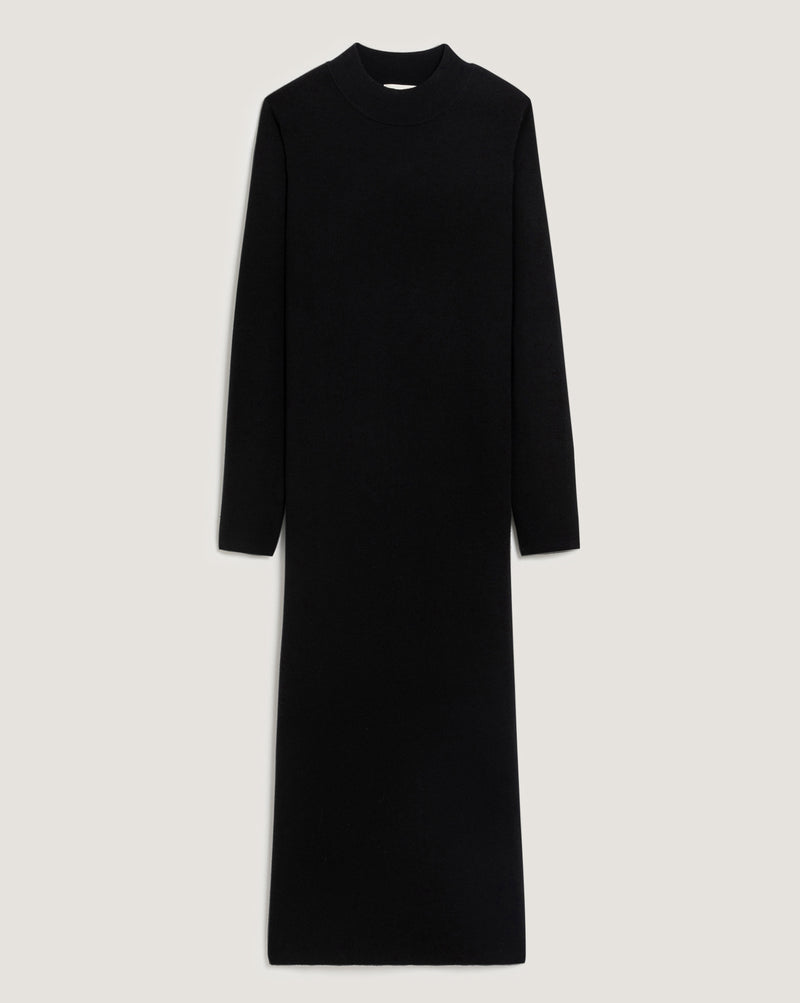 Robe Droite Col Montant - Noir - Femme