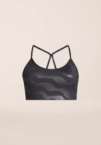 Sleek Strappy Sports Bra Printed - Black Geo