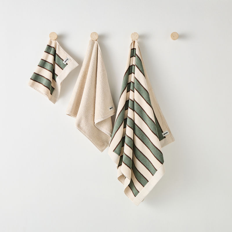 Bath Towel - Green Stripes