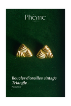 Vintage Triangular Earrings - Gold Plated