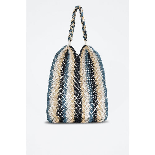 Suncoo - Shoulder Bag - Beige And Light Blue