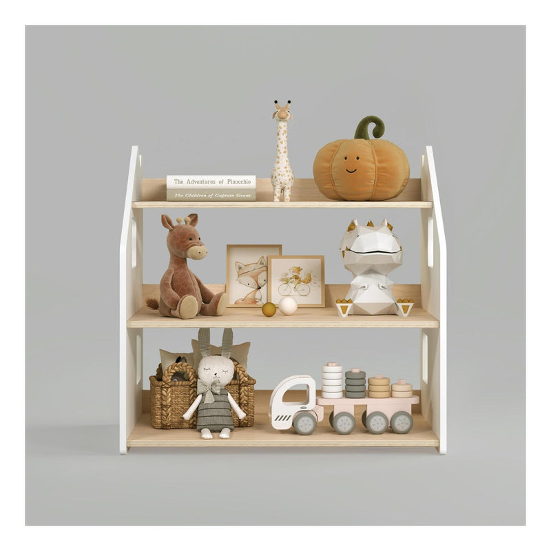 Étagère À Jouets – Blanc & Gris