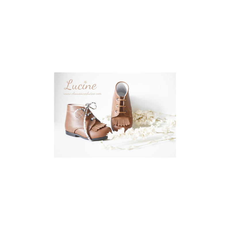Chaussures Bottillons Souples Azylis Feston - Cuir Camel - Mixte