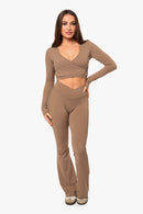 Top Crossed Manches Longues - Café Latte