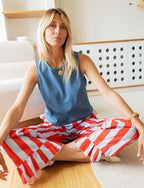 Pantalón Celeste y Rojo Gasty
