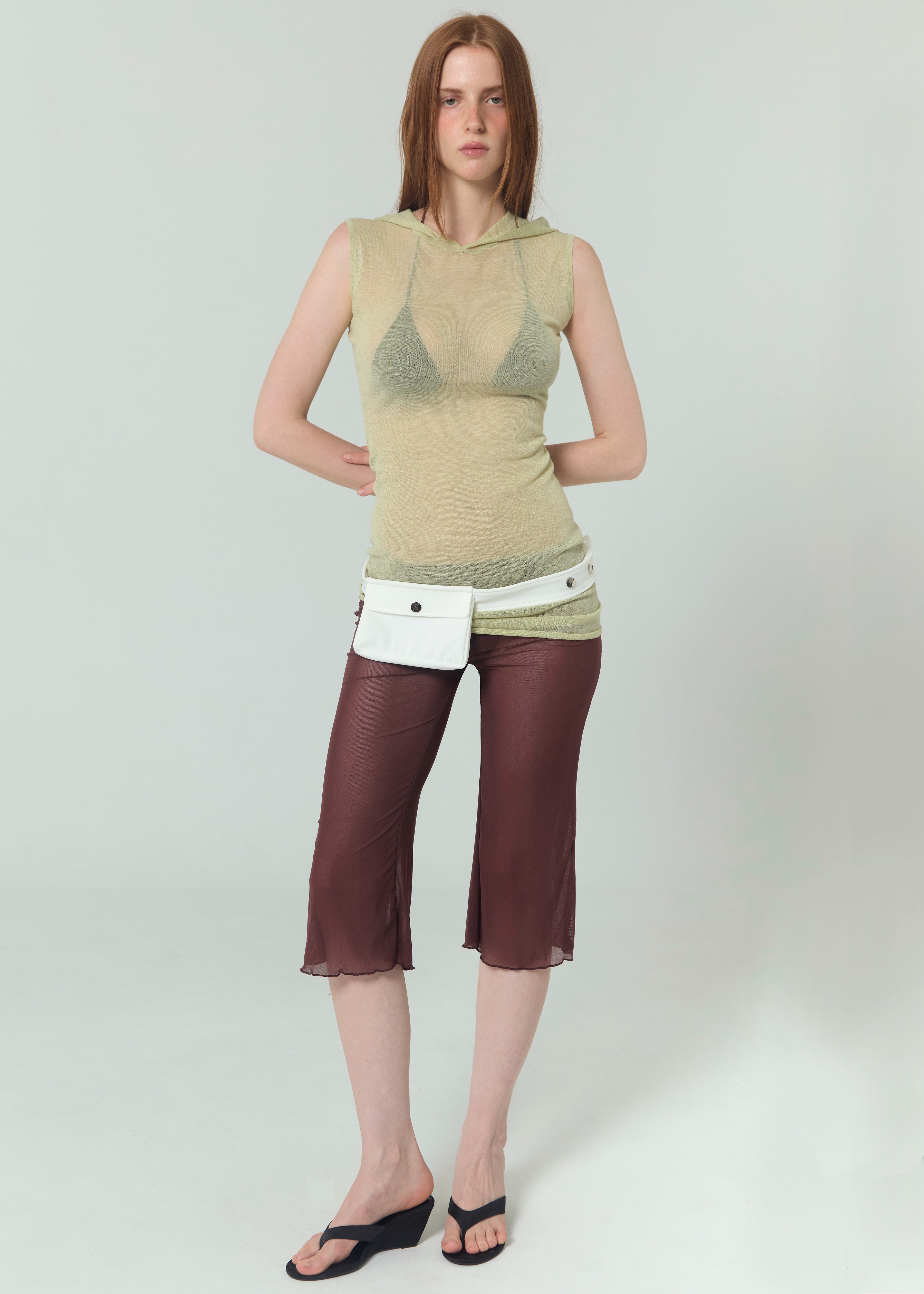 Capri Pantalon Résille - Marron