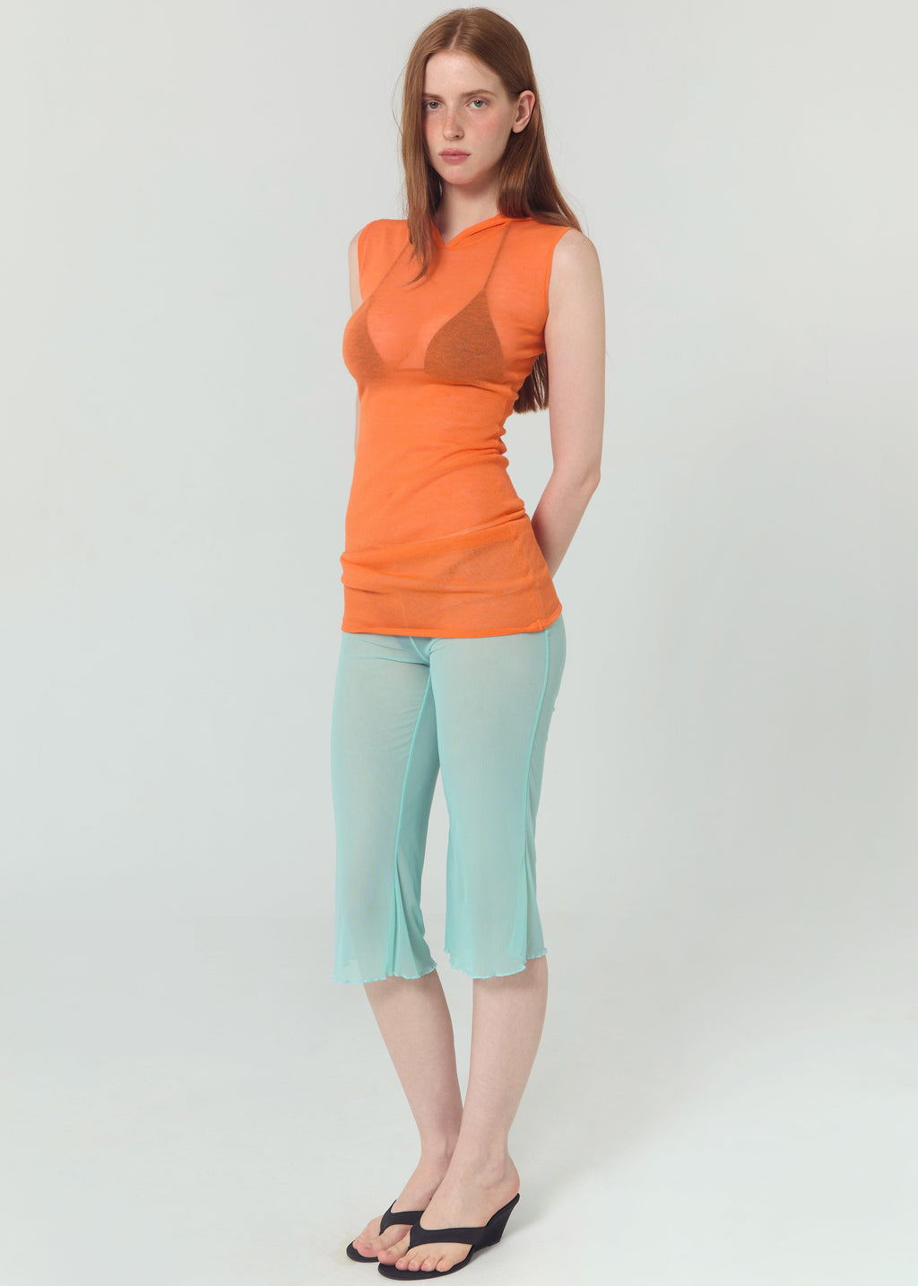 Robe Tricot à Capuche - Orange
