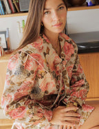 Robe Écrue Fleurie Mila