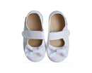 Babies Velcro - Noeud Blanc - Fille