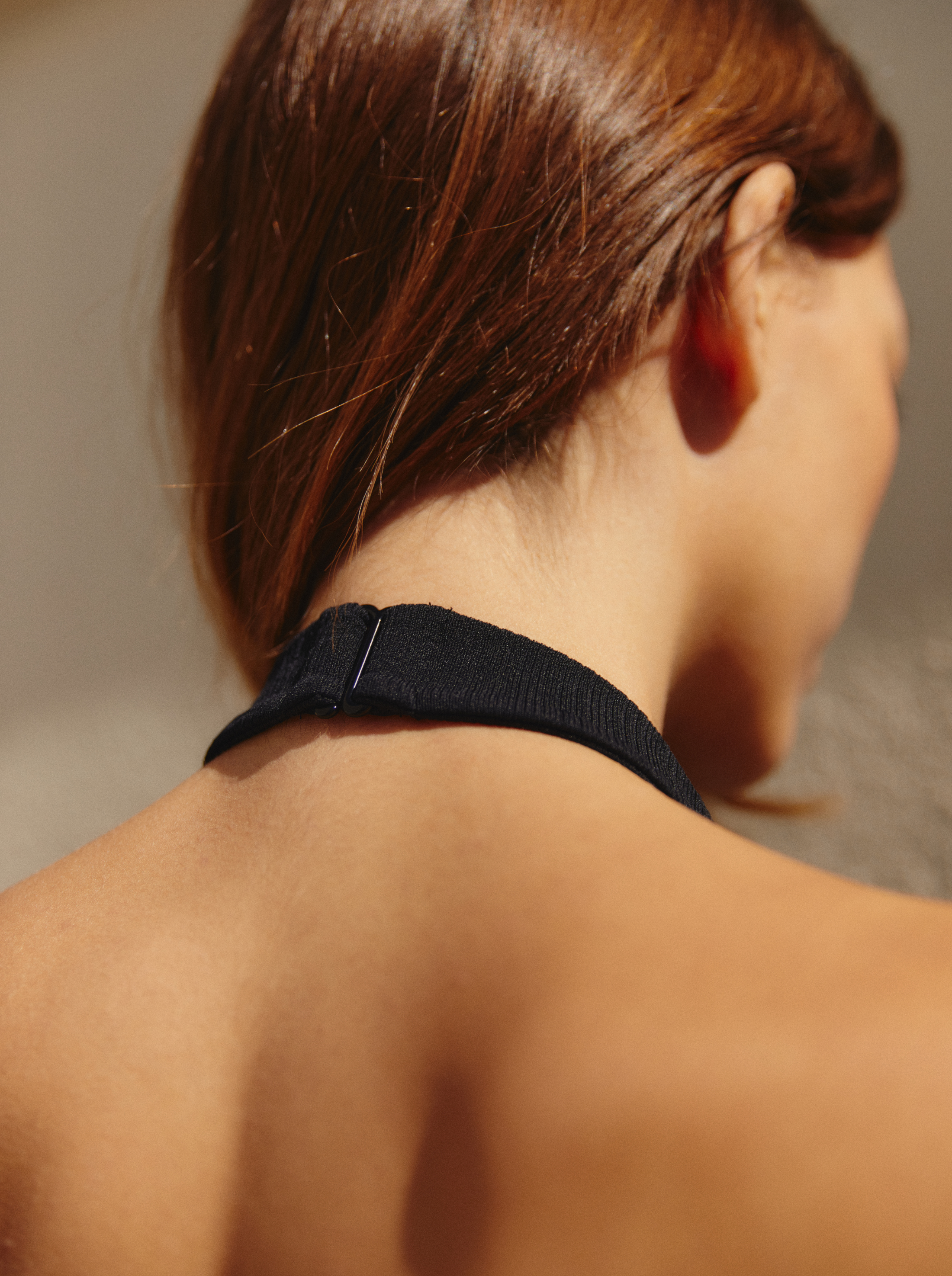 Black Rib Open Back Backless Bodysuit