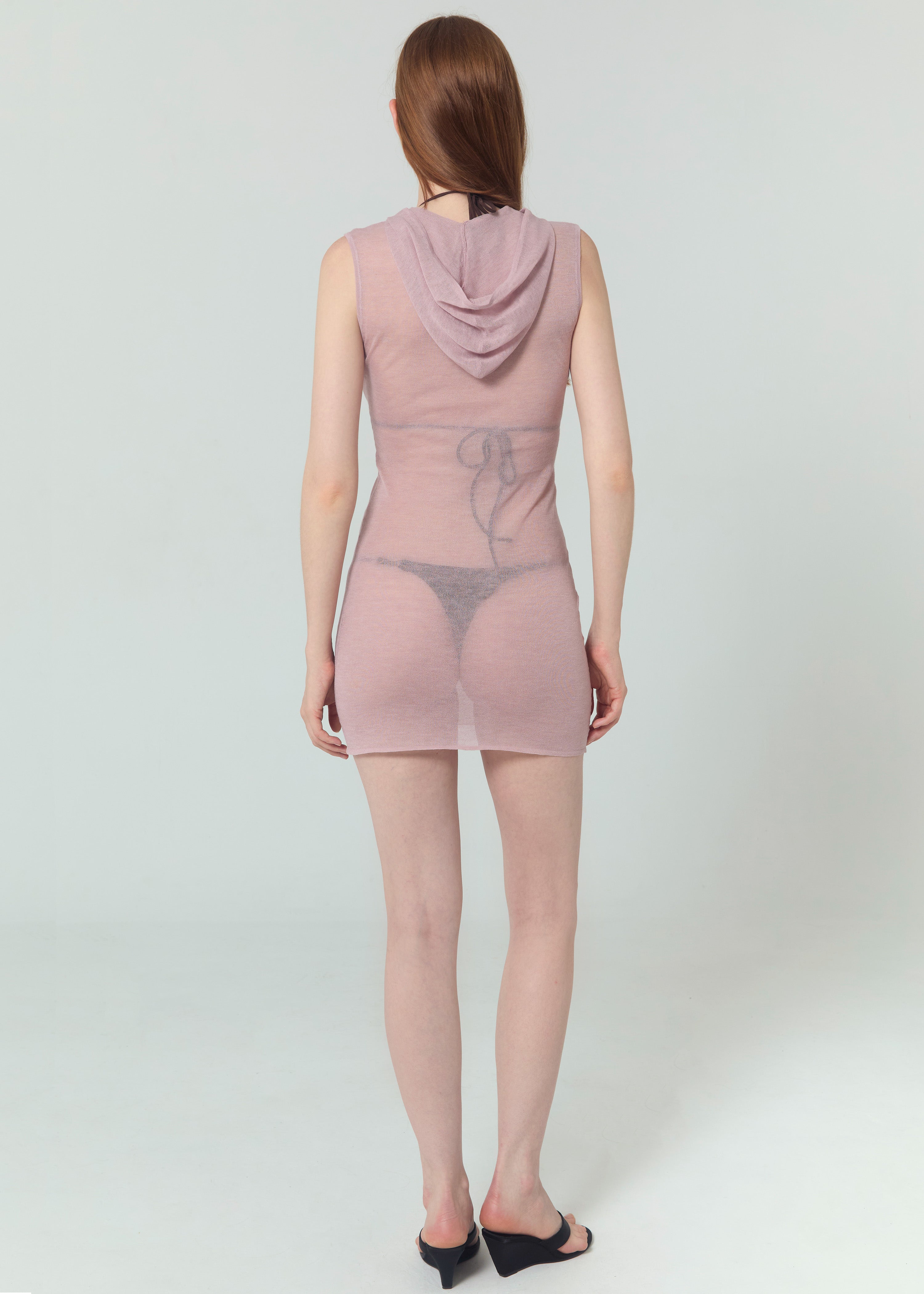Robe Tricot à Capuche - Rose