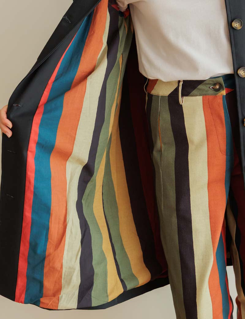 Bary Multicoloured Striped Jeans
