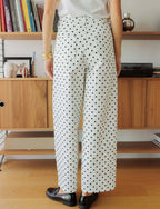 White & Black Polka Dot Bary Jeans