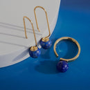 Boucles D'Oreilles - Stone Drop - Bleu