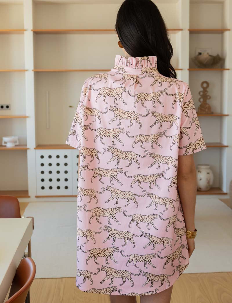 Robe Rose & Léopards Fati