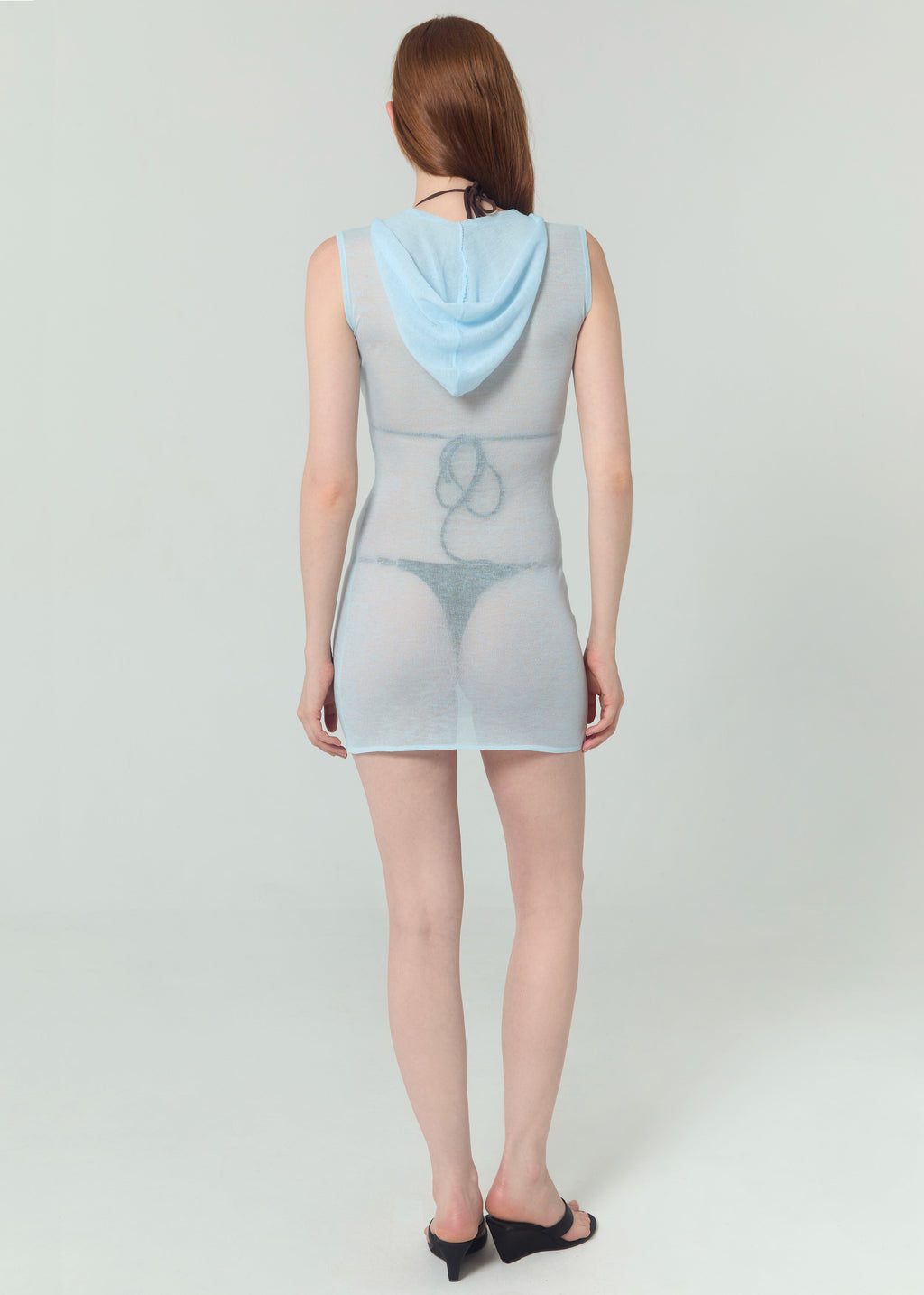 Robe Tricot à Capuche - Bleu