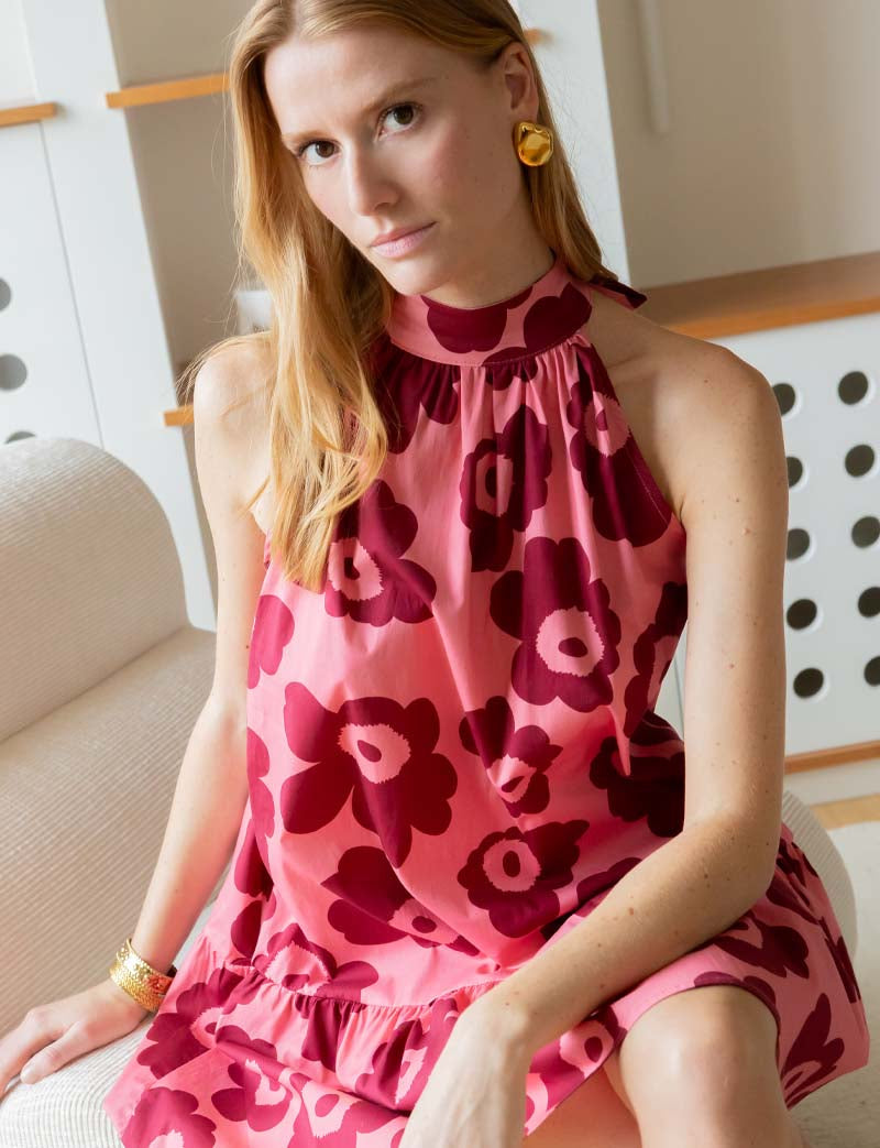 Robe Rose Fleurie Rosia