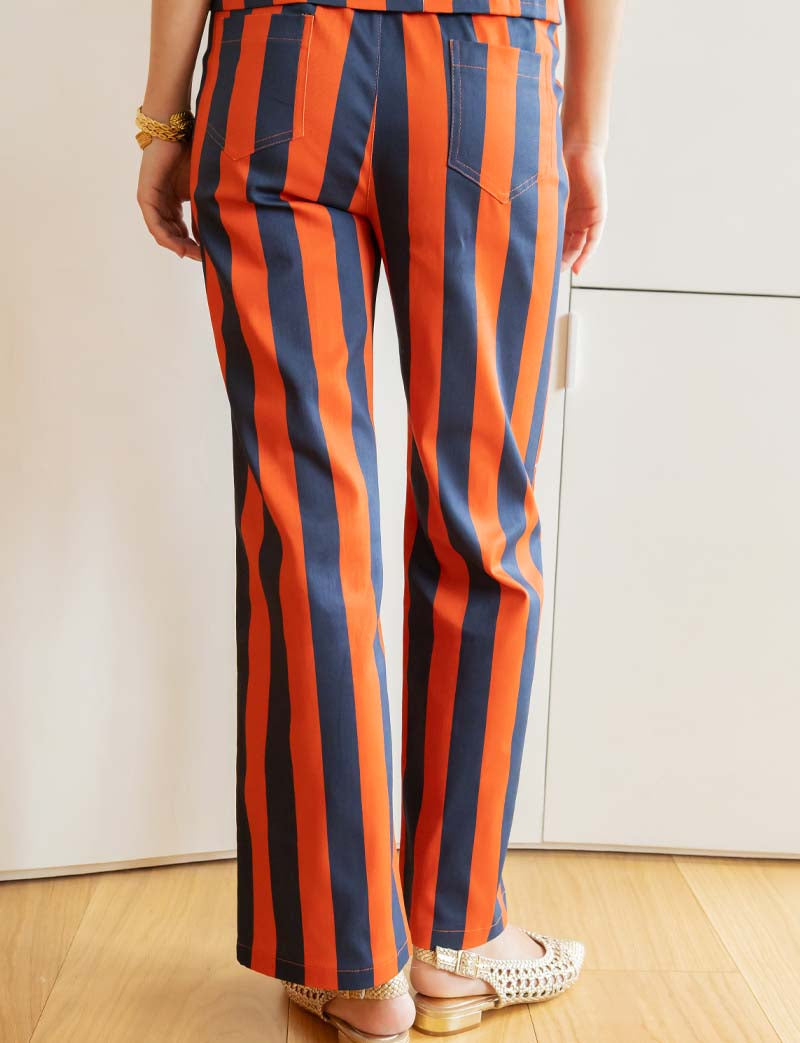 Jeans A Righe Blu Navy & Arancione Aldo