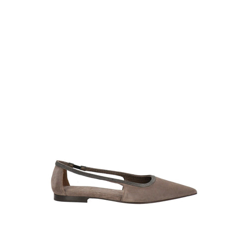 Brunello Cucinelli Zapatos planos de ante - Mujeres - Gris