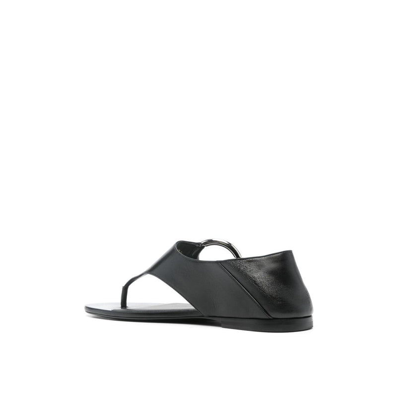 Sandales - Saint Laurent Ring Leather Flat - Black