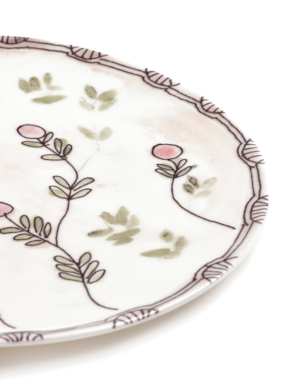 Midnight Flowers - Lot De 2 Plats De Service - S - Porcelaine Bone China - Mirtillo Nude