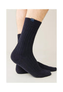Lot De 2 Chaussettes Mi-Hautes En Mohair - Prune Et Marine