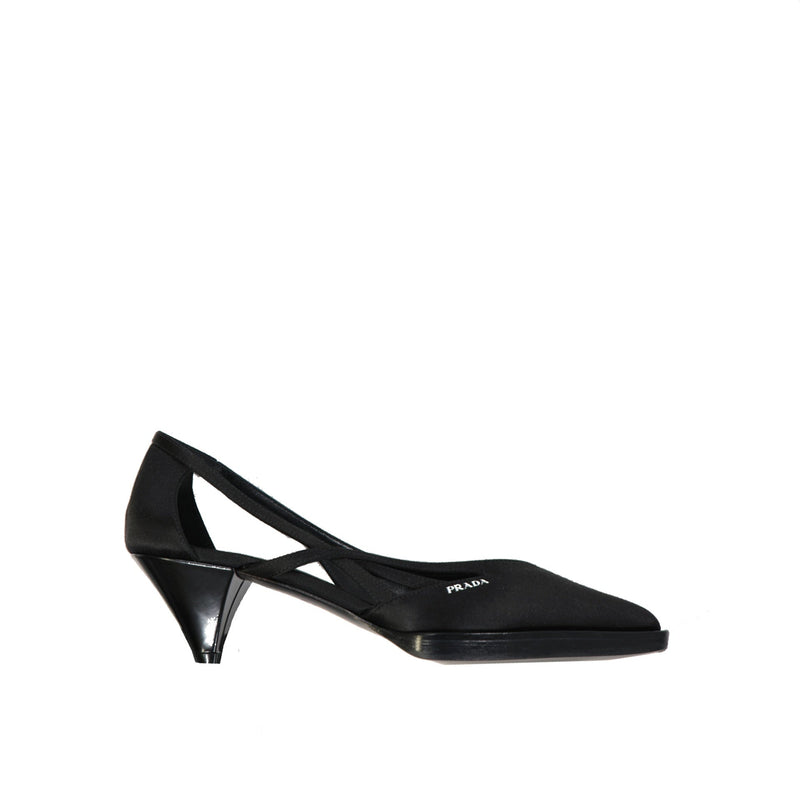 Escarpins - Prada 55Mm Cut-Out Satin - Black