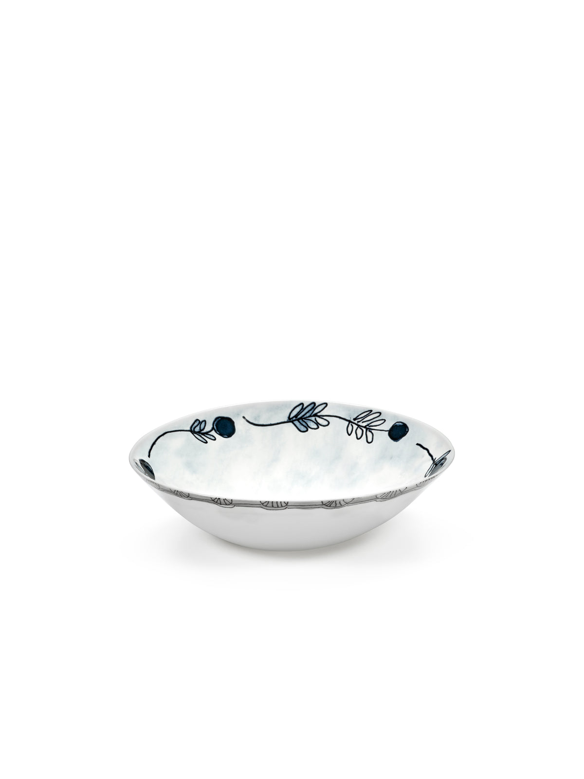 Midnight Flowers - Lot De 2 Bols Bas - L - Porcelaine Bone China - Mirtillo Tea