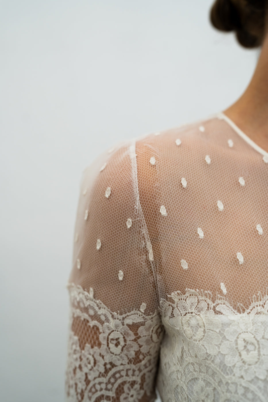 Abito Da Sposa Folk Con Volant - Bianco Seta