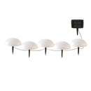 5 half luminous solar balls to insert white LED path marking HALF MOON ∅15 cm - REDDECO.com