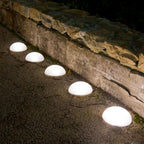 5 bolas solares semiluminosas para insertar señalización LED blanca MEDIA LUNA ∅15 cm - REDDECO.com